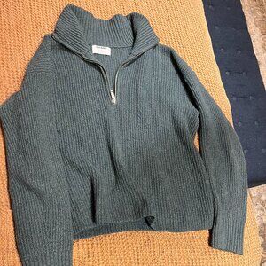 Blue Heather Quarter Zip Sweater Old Navy